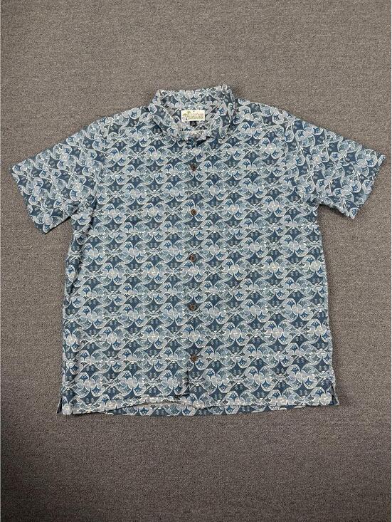 Patagonia Other - Patagonia Pataloha Men's XL Short Sleeve Hawaiian Shirt Blue Stingray Pattern